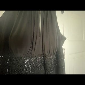 NWT - Black, After-five sleeveless tunic with sparkling beads.